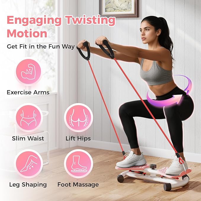 Waist Twister Machine Exercise, Ab Twister Board for Exercise, Waist Twisting Fitness Tool, Core Trainer for Women Belly Fat Loss, Home Gym Workout Equipment, Noiseless, 300 lbs Capacity