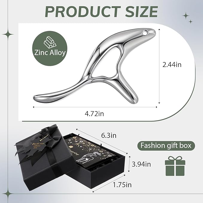 Nuanchu Massage Tool for Deep Tissue & Myofascial Release with Gift Box, Muscle Scraper for Full Body Pain Relief, Thumb Protector for Elephant Christmas White Gift Acupressure & Gua Sha Therapy