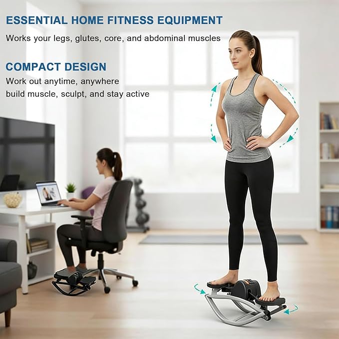 Rocker Step Side to Side, Rock Stepper, Portable Compact Lateral Rocking Fitness Stepper, for Legs, Glutes, Abs, Fitness Equipment for Home, Apartment,and Dormitory