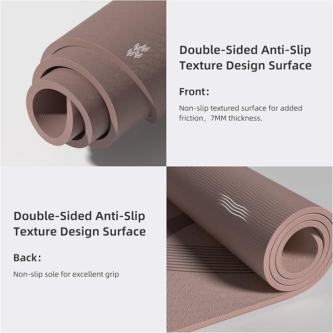 Yoga Mat High Density Exercise Mat, 76"x32"x0.27"Thick Wide & Large Yoga Mat for Women Men, Professional POE Workout Mat for Yoga, Pilates, Fitness & Stretching