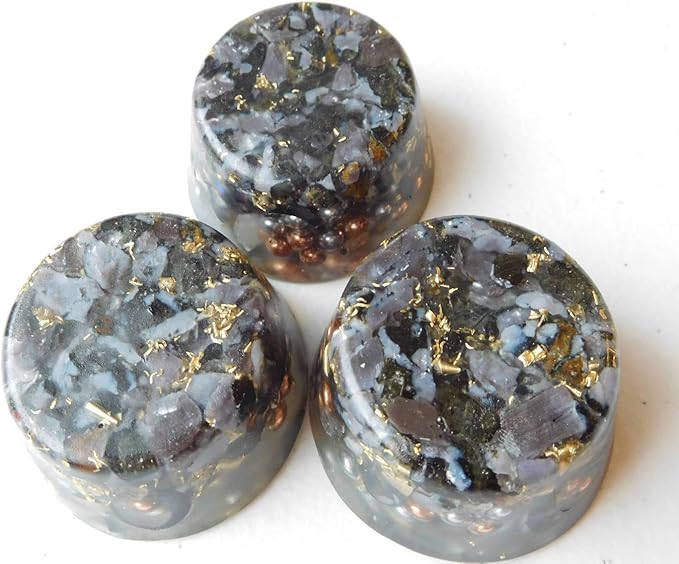 Indigo Gabbro Merlinite Orgone Generator Energy Accumulator 528Hz/7.83Hz/Advance Harmonics Many Beautiful Ingredients and Colors! (Indigo Gabbro Merlinite)
