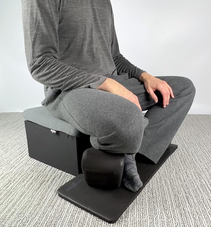 Ungloo Floor Meditation Chair with Back Support | Posture Seat with Padded Leg Wedges, Foot Pad and Supportive Backrest | Portable Lightweight Meditation Floor Chair