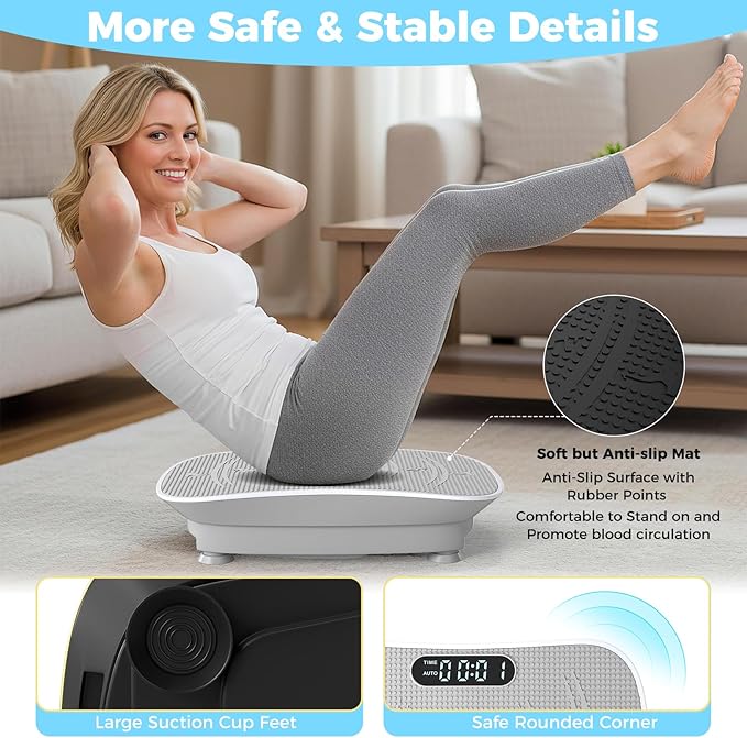 GYMAX Vibration Plate Exercise Machine, Vibration Plate with 10-Level Intensity, LED Display & Remote Control, Body Vibrating Plates Stand Shaking Platform Fat Burning Machine