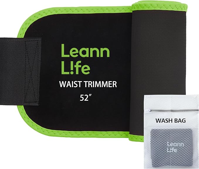 Waist Trimmer Belt – One Size 52″ Fits All Women & Men, Premium Neoprene Sweat Waist Trainer for Workout & Fitness