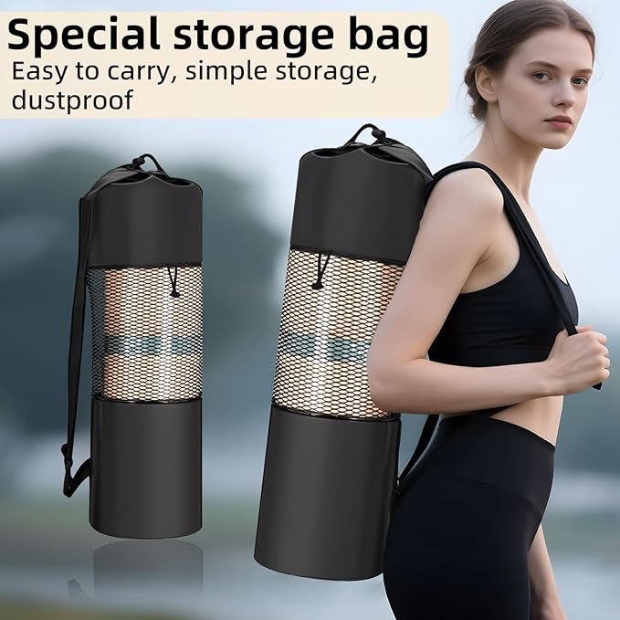 FOLAI Extra Thick Yoga Mat 6mm，pilates mat thick - Non-Slip Exercise Mat for HIIT, Pilates & Home Workouts & Workout with Free Carry Strap