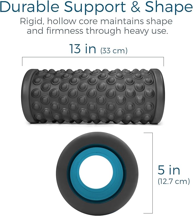 Teeter Massage Foam Roller - Textured for Deep Tissue Muscle Relief to Boost Recovery, Flexibility, Mobility - Back Pain Relief, Sports Massage, Myofascial Release