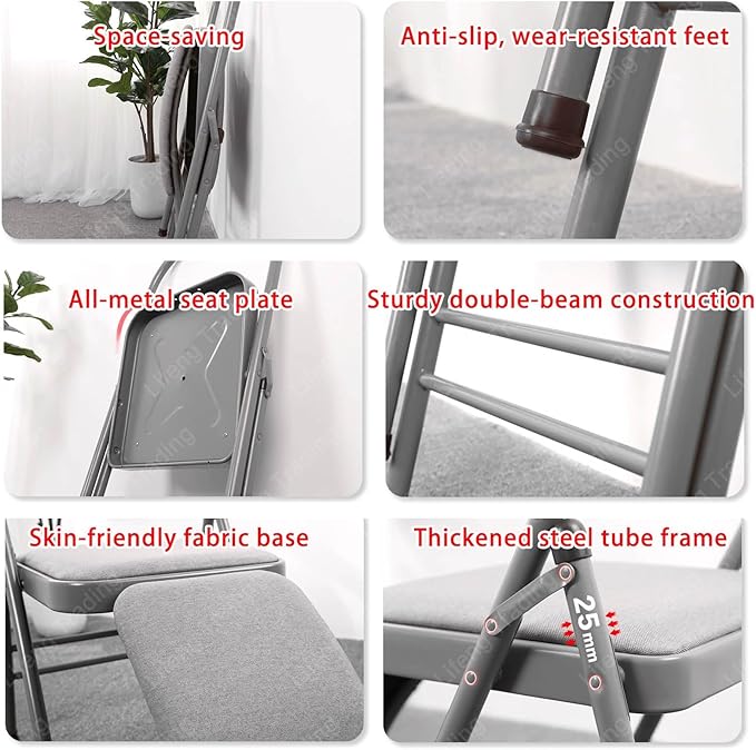 Folding Yoga Chair for Adults Pilates Chair Space-Saving Yoga AuxiliaryChair Balance Handstand Training Tool Premium YogaSupport for Home Workouts and Stretching(Purple)