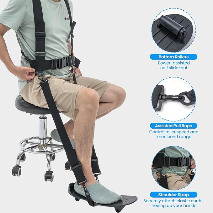 KEDAO Knee Replacement Recovery Aids Kit for Knee Glide Large Size，Wearable, Hands-Free Quiet and Stable，After Surgery Therapy for ACL PCL MCL LCL