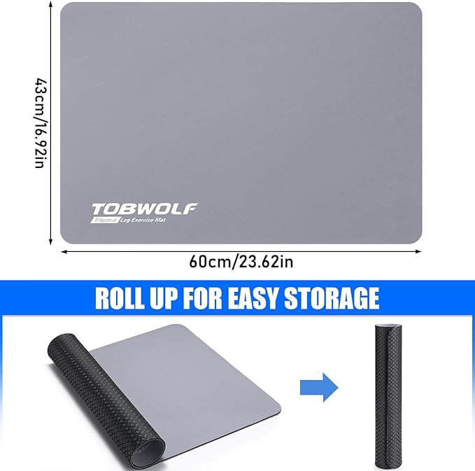TOBWOLF Non-Slip Workout Mat for Ellipse Leg Exerciser, Ellipse Machine Mat, Exercise Mat for Under Desk Ellipticals, Suitable for Electric Seated Foot Pedal Exerciser, Stability & Floor Protection