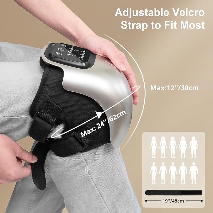 Nekteck Knee Massager, Cordless Knee Massage for Pain Relief with 3 Heating Levels & Vibration Modes, Smart Knee Massage with Heat, Gentle Lights, FSA Eligible Ideal Gifts for Men Women Him Her