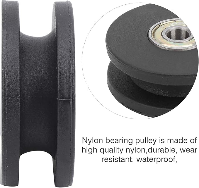 10pcs Nylon Bearing Pulley 50mm | Heavy Duty Gym Attachment/Garage Door Accessory | Sturdy & Weather - Protected | Strength Training Equipment Replacement