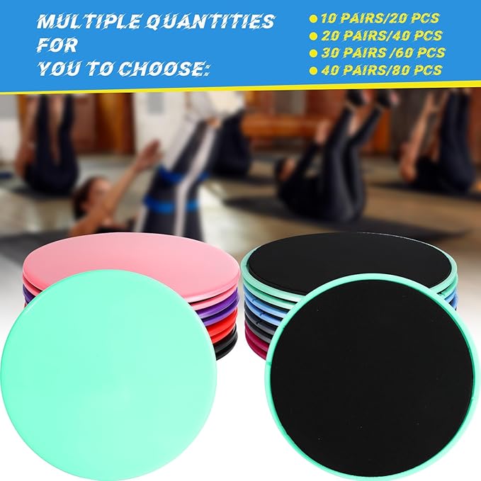Jenaai Core Sliders for Working Out Bulk Dual Sided Workout Disc Gifts for Group Training Classes Fitness Slider for Stability Ab Legs Full Body Fit Gym Carpet Hardwood FloorFoot