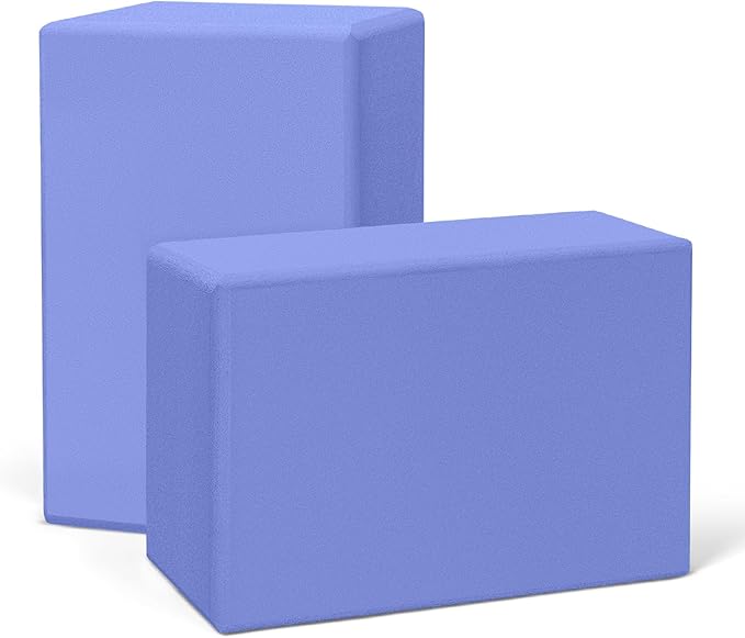 2 Pack 3"x6"x9" EVA Foam Yoga Block Supportive Latex-Free, Non-Slip Exercise Blocks for Pilates, Meditation, Balance, Stretching and Deep Poses