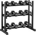 Dumbbell Rack 3-Tier Adjustable Dumbbell Rack Suitable for Dumbbells, Kettlebells, and Other Compact Weights Space-Saving Dumbbell Storage Rack - 1000LBS Capacity