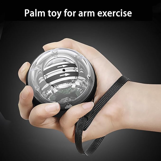 Torque Ball Hand Exerciser with Counter Gyro Ball New Torque Ball Hand Strengthener Gyroscope Ball Forearm Strengthener for Stronger Wrist Bones and Muscle(Black2,Five-Color Light)