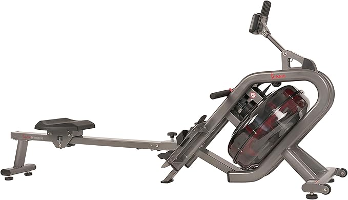 Sunny Health & Fitness AquaStrive Series Smart Water Rower, 300LB Capacity Plus Dynamic Hydro Resistance for Home Cardio Workout, Free SunnyFit Training App Connection