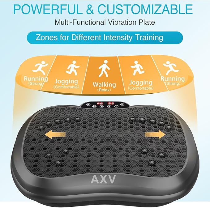AXV Vibration Plate Exercise Machine Whole Body Workout Vibrate Fitness Platform Lymphatic Drainage Machine for Weight Loss Shaping Toning Wellness Home Gyms Workout