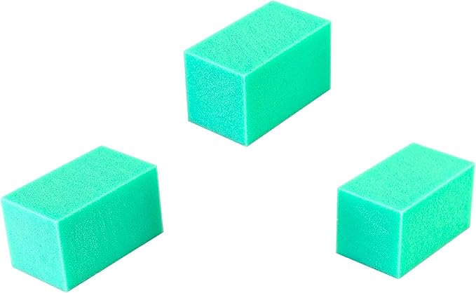 CanDo Hand Therapy Blocks - Green (Firm), Pack of 3 - Grip Strengthening Foam Hand Exercise Tools for Physical Therapy, Arthritis, Carpal Tunnel, Stress Relief, Anxiety