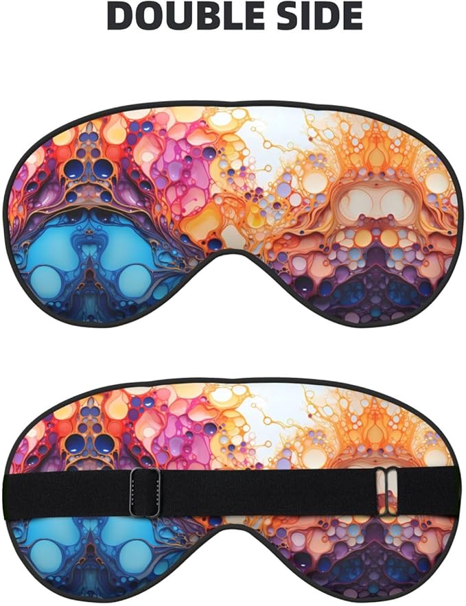 Multicolored marbling Head-Mounted Double-Sided Light-Blocking Sleeping Eye mask to Protect Eyes and Relieve Eye Fatigue, 1 Count (Pack of 1)