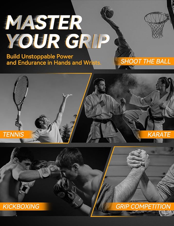 Grip Strength Trainer 4 Pack, 100LB-250LB Hand Gripper Strengthener, Non-Slip Heavy-Duty Forearm Strengthener, Hand Gripper for Muscle Building and Hand Rehabilitation Exercising with Gift Box