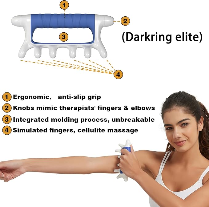 DARKRING Stainless Steel & Engineering Plastic Facial Massage Tool Set - Pressure Point Blaster for Tissue & Fascia, Trigger Point Massage Tool