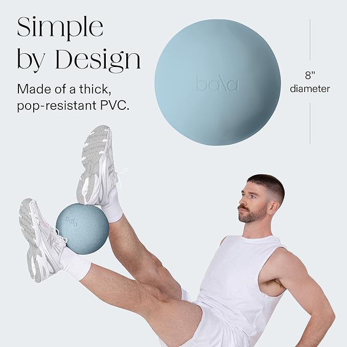 Bala Pilates Ball, Non-Weighted Exercise Ball - Small 8" Yoga Ball for Barre, Stretching, Strength & Core Training - Workout Accessory with Mini Pump for Home Gym & Fitness Routines - 100% PVC