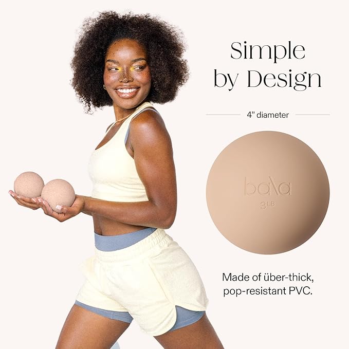 Bala Power Ball, Weighted Toning Exercise Ball for Pilates, Yoga, Home Fitness & More - Workout Ball for Strength & Core Training, Aerobics & Working Out to Improve Balance & Sculpt