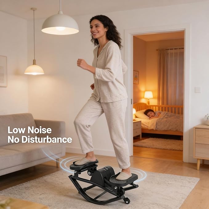 Rock Stepper Side to Side Portable Lateral Rocking Stepper with Digital Display and Non-Slip Mat Mini Steppers for Exercise at Home