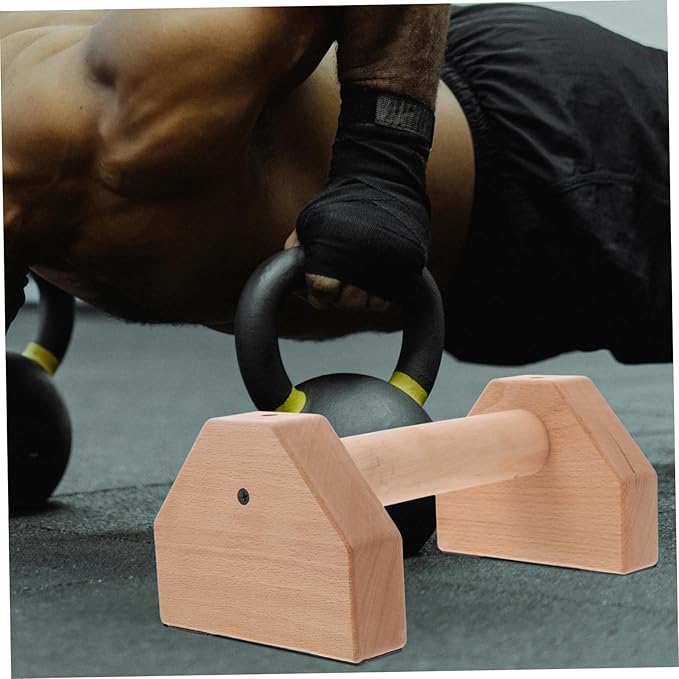 BESPORTBLE 2pcs Wooden Pushup Stands for Strength Training Ergonomic Anti-slip Handles for Home Gym Workouts Durable Beechwood Design Lightweight Portable Fitness Accessory Pair