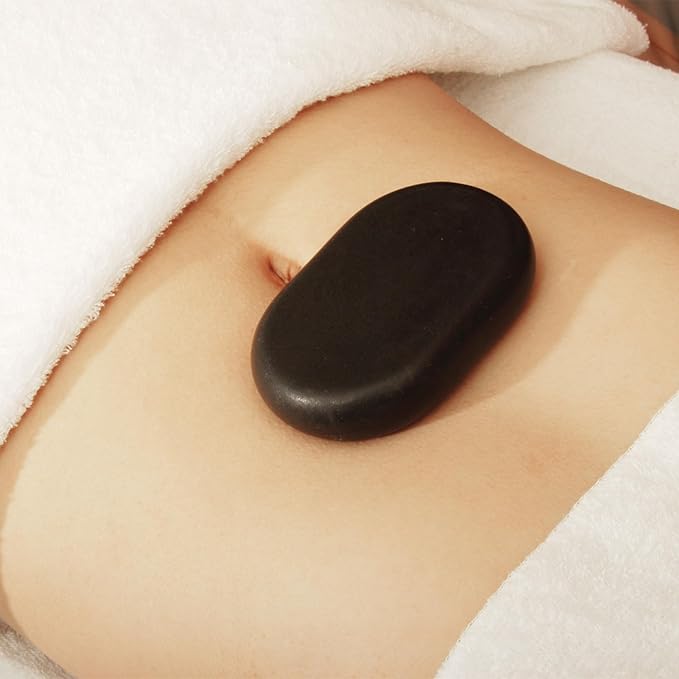 Master Massage 4-Piece XXL Super Extra Large Oval Basalt Hot Stone Set – 6” x 3.4” x 1.1” for Spa, Salon, and Professional Massage Therapy