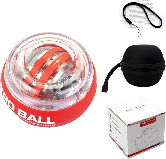 Vital Wrist Ball 2026,Torque Ball Hand Exerciser,l,Enhance Grip Strength,Hand Strengthening Devices With Led Lights For Strengthen Arms,Bones And Muscles,Joint Relief,Red Gyro Bal