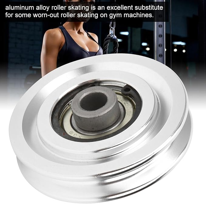 Agatige Aluminum Pulley Wheel, 70mm 80mm Power Rack Pulley Attachment Bearing Gym Pulleywheel Strength Training Exercise Hardware for Home Gym Equipment