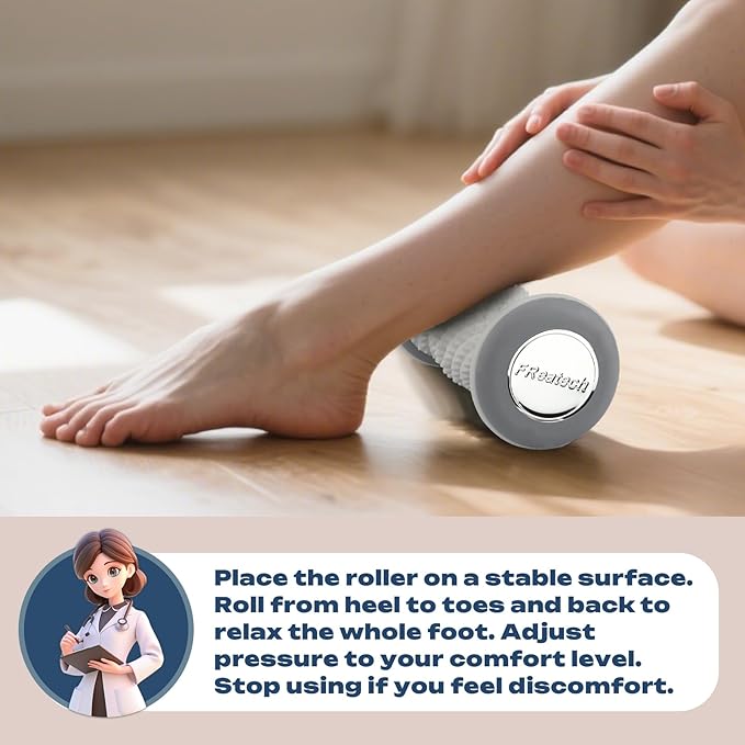 FREATECH Foot Massager Roller with 459 Spiky Massage Points, Durable PP Material, Plantar Fasciitis Relief, Deep Massage for Heel & Arch Pain, Reflexology Acupressure Tool for Muscle Relaxation