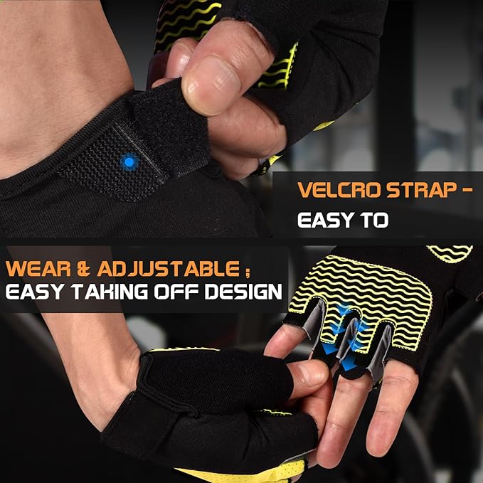 Workout Gloves for Women - Breathable Weight Lifting Gloves with Non-Slip Silicone Padding, Fingerless Gym Gloves for Cycling, Rowing, Pull Ups & Training (4 Sizes)
