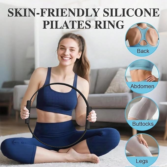 13 PCS Pilates Equipment Kit for Women,Pilates Ring and Ball Set with Resistance Bands,Core Sliders, Socks, Bag & Guide for Starter Home Workout Fitness Gym Essentials