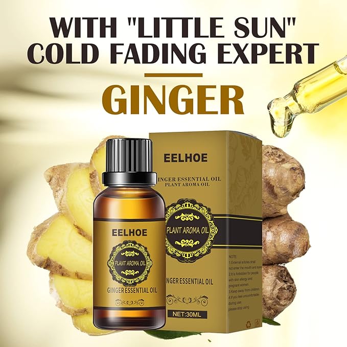 30 ML Belly Drainage Ginger Oil, Promote Blood Circulation Metabolism SPA Lymphatic Drainage Massage Oil.