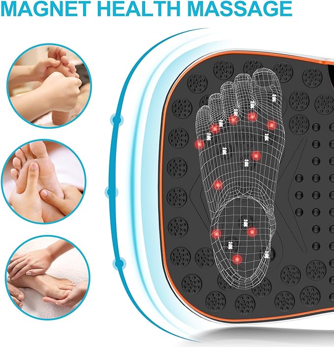 AXV Vibration Plate Fitness Platform Exercise Machine Vibrating Lymphatic Drainage Shaking Workout Full Body Shaker Vibrate Stand Shake Board Sport Gym Pad for Weight Loss Fat Burner for Women Men