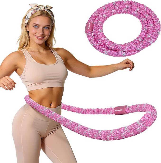 Soft Fitness Spring Hoop for Women Weight Loss, 3.3 lbs Weighted Exercise Infinity Hoop, Foldable and Portable Hula Circle Hoops for Home Travel