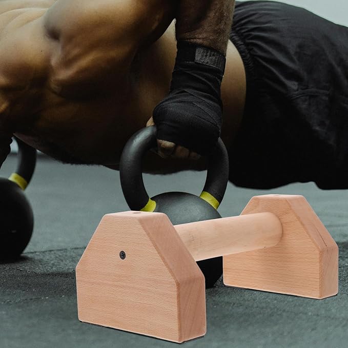 BESPORTBLE Wooden Push up Bars Pushup Handles Strength Training Push up Stands Beech Wood 25cm Pair Fitness Equipment for Home and Outdoor Workout