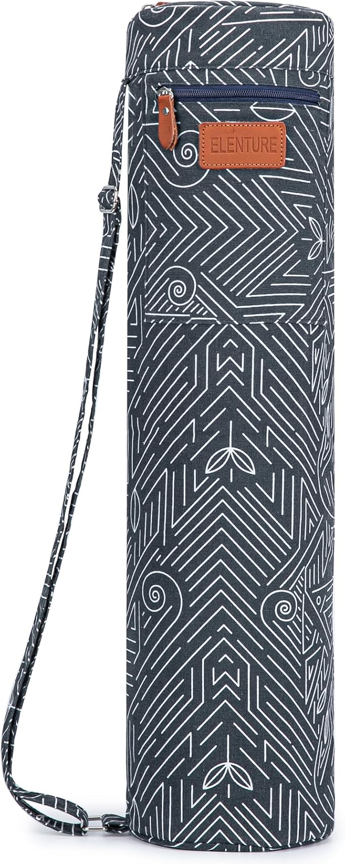 Canvas Yoga Mat Bag with Adjustable Strap & Pockets, Full-Zip Travel Gym Tote for Women & Men, Fits 1/4" & 1/3" Thick Mats, Lightweight Carrier for Yoga, Studio, Workout, Outdoor Use