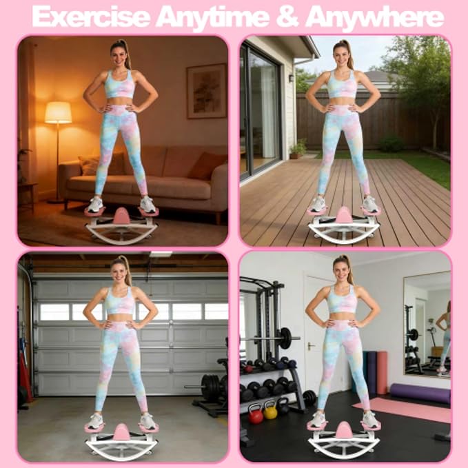 Rocking Stepper,Rock Stepper Side to Side,Step Rocker Machine with Resistance Bands & Anti-Slip Mat and LCD Monitor, Professional Mini Steppers for Exercise at Home