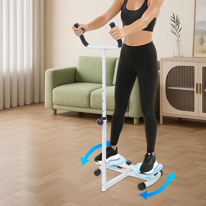 Waist Twister Board - Home Gym Exercise Equipment for Core Workout & Waistline Slimming - 3-Level Adjustable Ab Toner with Pull Cords for Women/Men, 330lbs Capacity