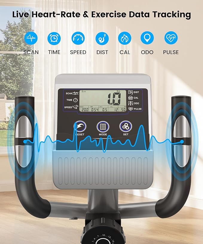 THERUN Elliptical Exercise Machine, Ultra-Quiet Elliptical Machine for Home, 6KG Flywheel Elliptical Trainer, 16 Resistance Levels Elliptical Training Machines w/Pulse Sensor, LCD Monitor