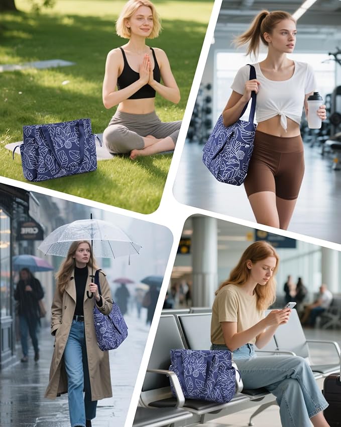 sportsnew Yoga Mat Bag Tote Yoga Gym Bags For Women Men with Waterproof Wet Pocket & Hook-and-loop, Quick Access Storage Yoga Mat Bag Carrier