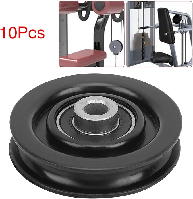 10Pcs Nylon Iron Fitness Bearing Pulley, Home Gym Attachments, Universal Strength Training Accessory with Smooth Movement, Durable Nylon Pulley for Exercise Equipment and Garage Do