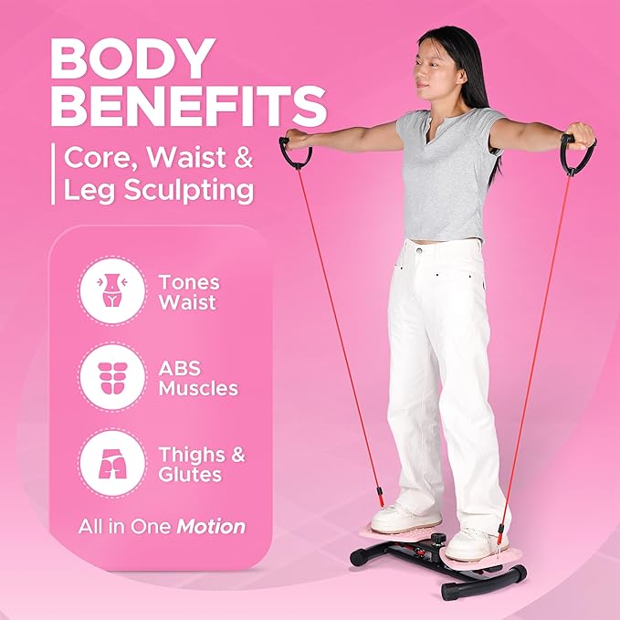 Waist Twister Machine – Waist Sculptor & Twist Exercise Machine for Abs Workout | Noiseless Ab Twister Board, Waist Twist Machine | Heavy-Capacity Anti-Slip Twist Board with Storage Bag