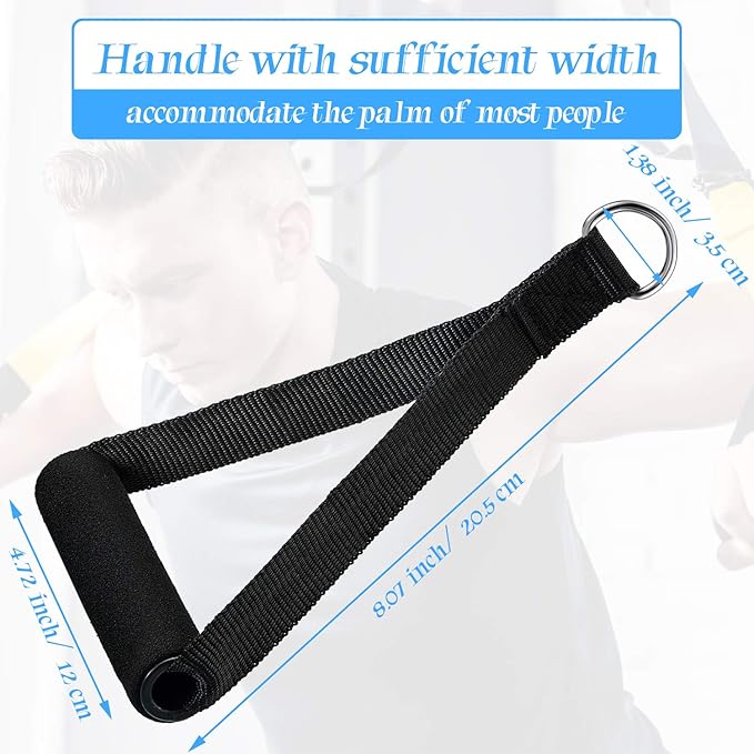 Sumind 8 Pcs Gym Exercise Handles Replacement Cable Machine Attachments for Home Gym Equipment Pulley System Resistance Bands, Strength Trainer, Heavy Duty Workout Handles
