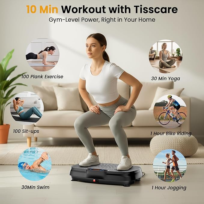 Vibration Plate Exercise Machine: TISSCARE Vibrating Plates for Weight Loss and Lymphatic Drainage, 400lbs Shake Plate Whole Body Workout Platform for Home Fitness Fat Burner Gifts