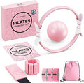 Pilates Ring Set, Magic Circle Yoga Ring, Pilates Ball, Adjustable Ankle Wrist Weights, Resistance Bands, Mini Ball, Pilates Starter Kit for Strength, Workout Guide Included