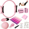 Pilates Equipment Kit for Home Workout,Pilates Ring and Ball Set,Pilates Essentials Accessories Kit for Women with Core Sliders,Adjustable Ankle Wrist Weight,Exercise Resistant Bands